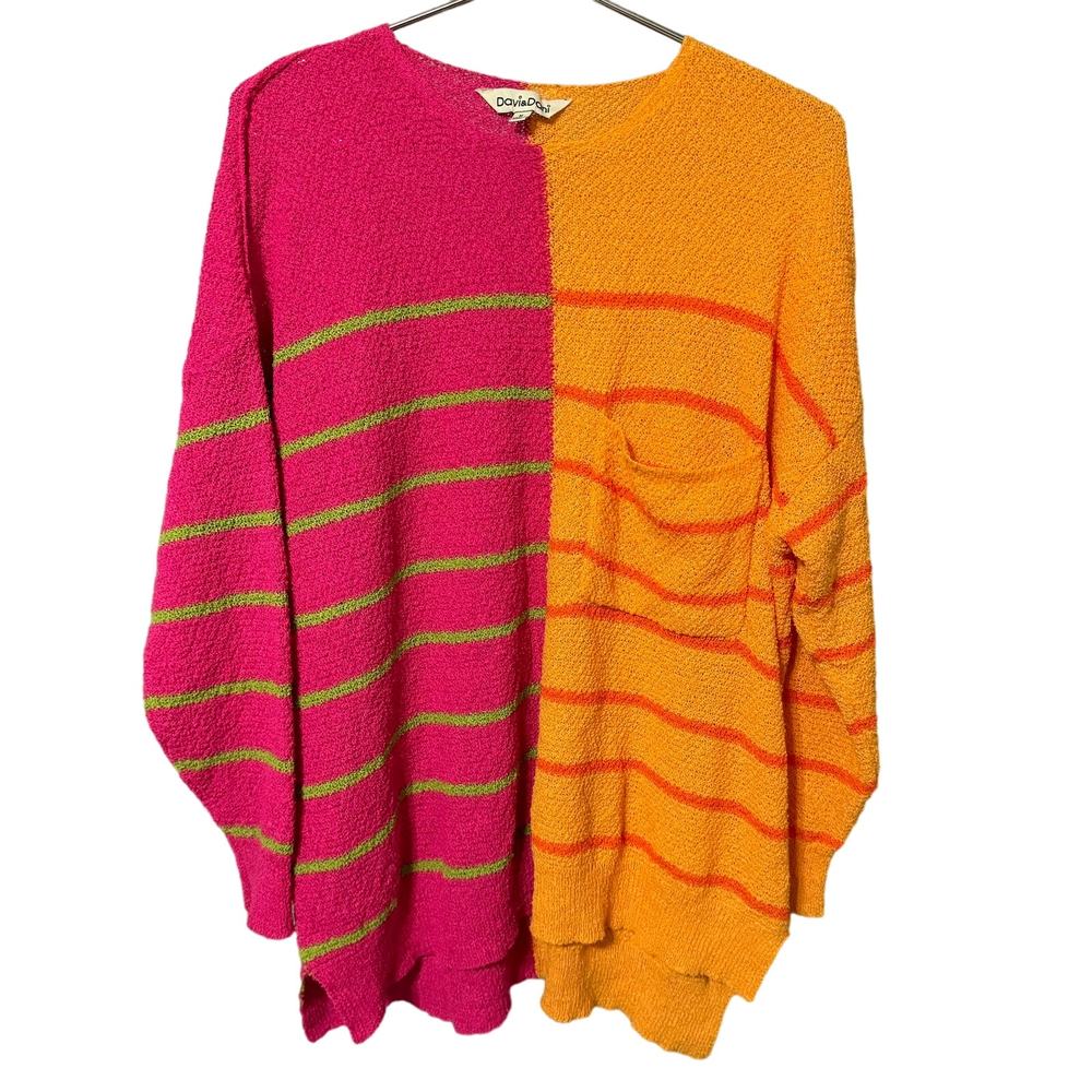 Davi & Dani Oversized Color Bock Stripe Neon Wome… - image 1